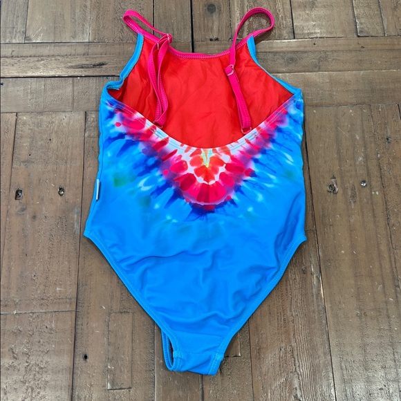 Limeapple tie dye heart one piece swim suit girls 5 bathing suit - Picture 5 of 9